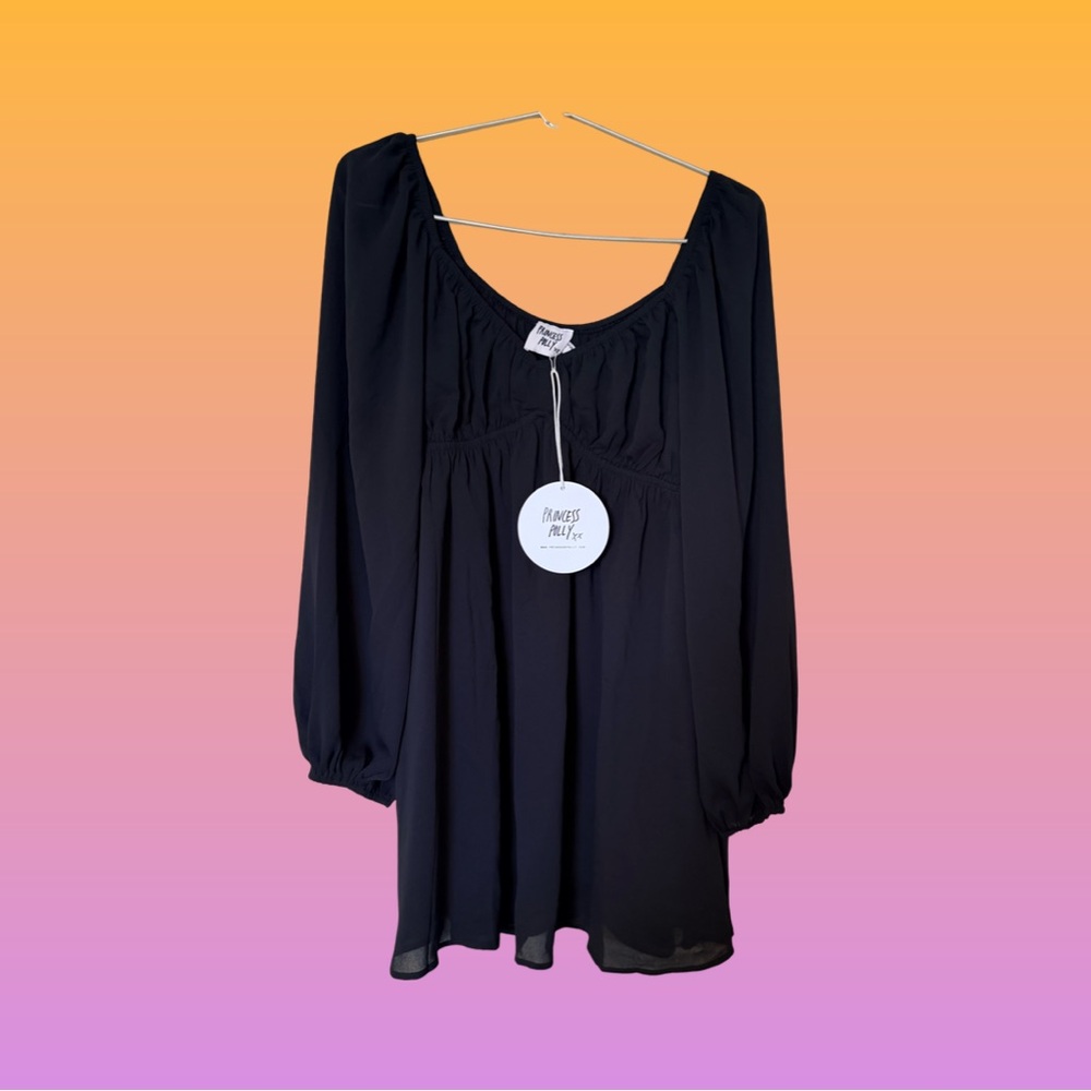 Princess Polly Chic Black Bettie Mini Dress NWT-size 6 - Picture 2 of 8